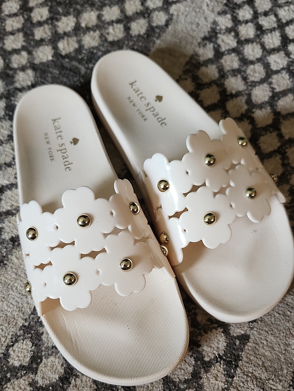Kate Spade White Slip On Sandals
